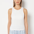 Casual Sleep Jersey High Neck Tank in Ivory