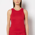 Casual Sleep Jersey High Neck Tank in Passion Red