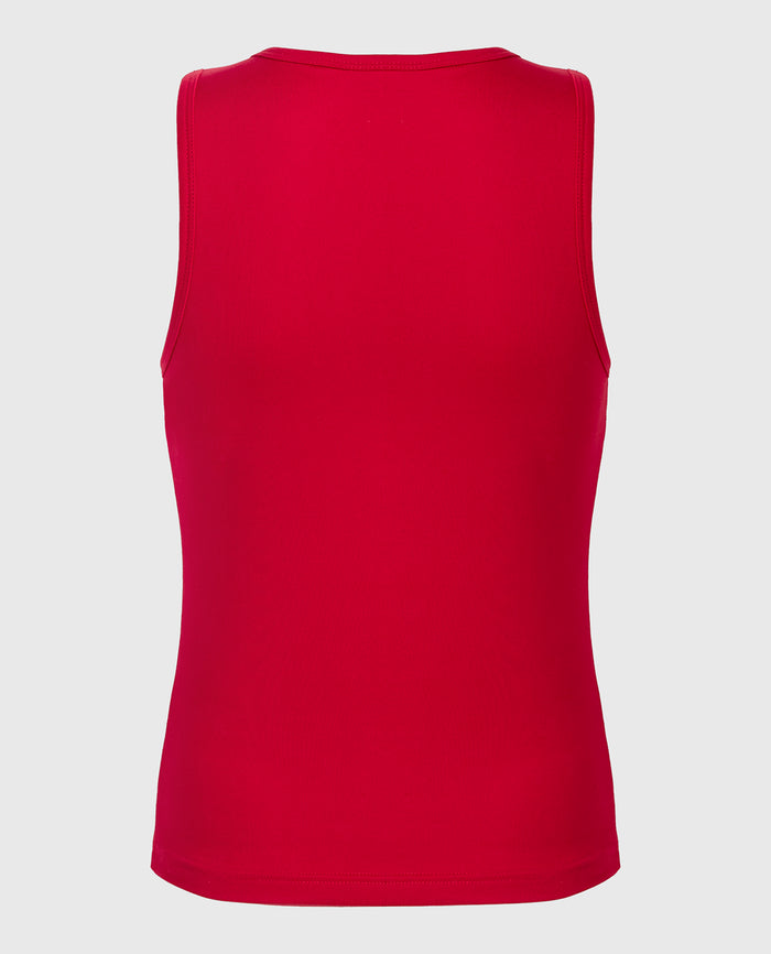 Casual Sleep Jersey High Neck Tank in Passion Red