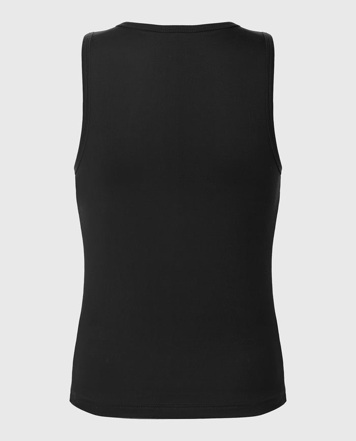 Casual Sleep Jersey High Neck Tank in Tuxedo Black