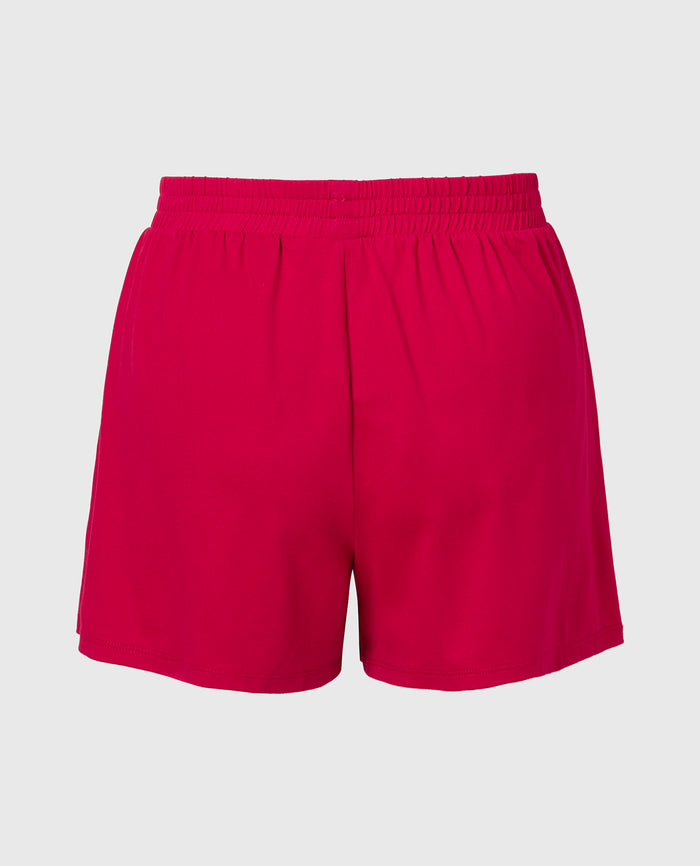 Casual Sleep Jersey Knit Short in Passion Red