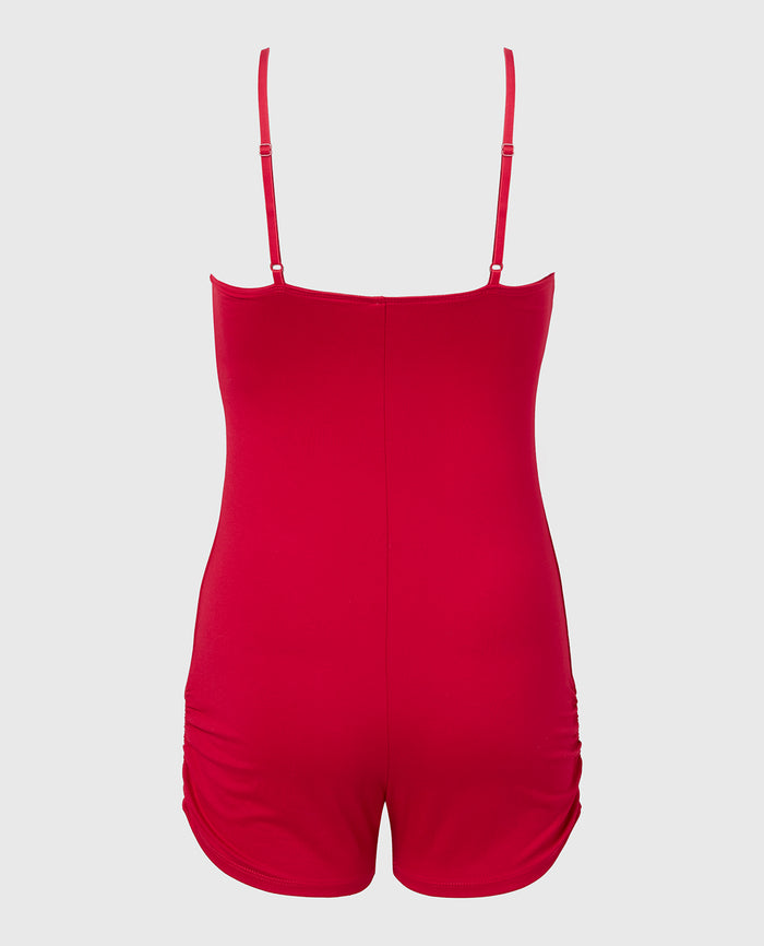 Casual Sleep Jersey Onesie in Passion Red