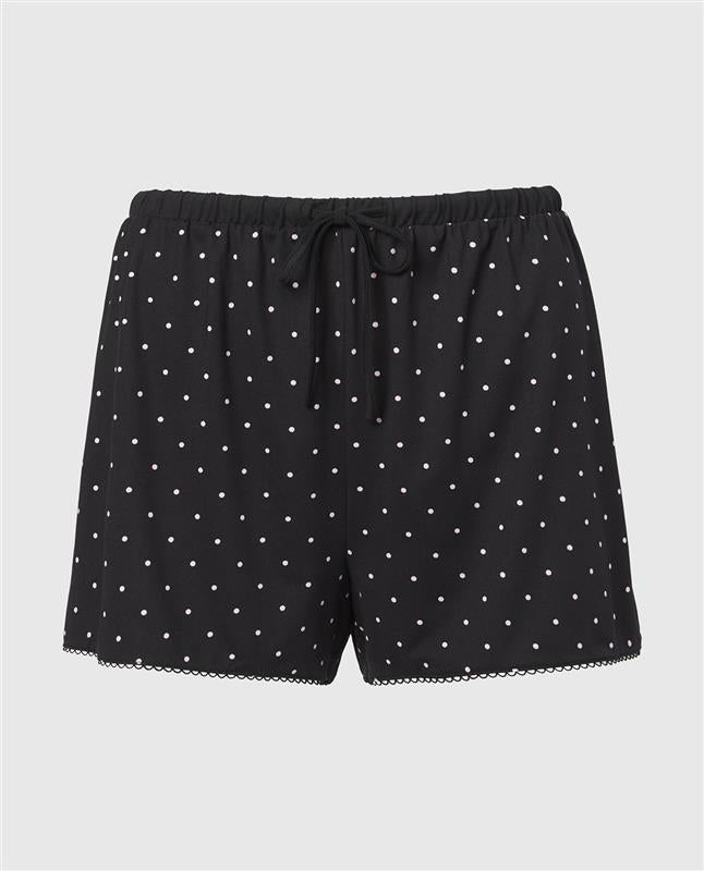 Casual Sleep Jersey Short with Picot Trim in Tiny Dot