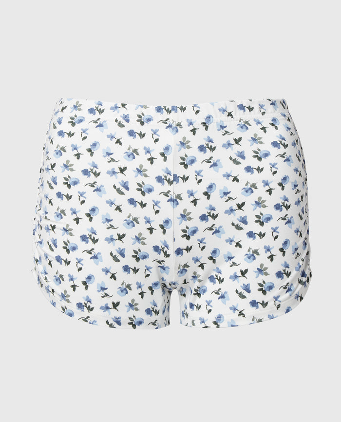 Casual Sleep Jersey Side Scrunch Short in Breezy Mid Floral