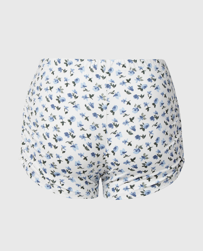 Casual Sleep Jersey Side Scrunch Short in Breezy Mid Floral