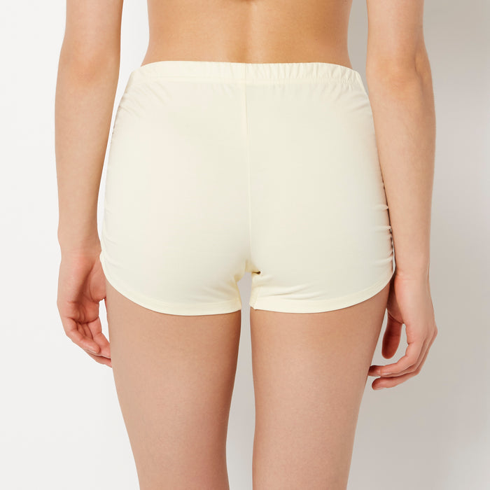 Casual Sleep Jersey Side Scrunch Short in Lemon Icing