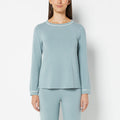 Casual Sleep Long Sleeve Scoop Neck Top in Lead