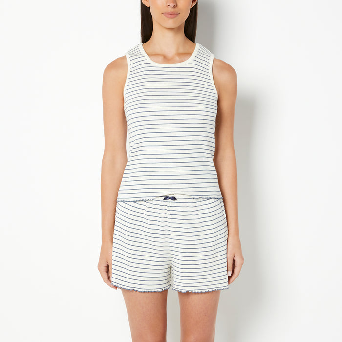 Casual Sleep Tank and Short Set in Unearthed Stripe