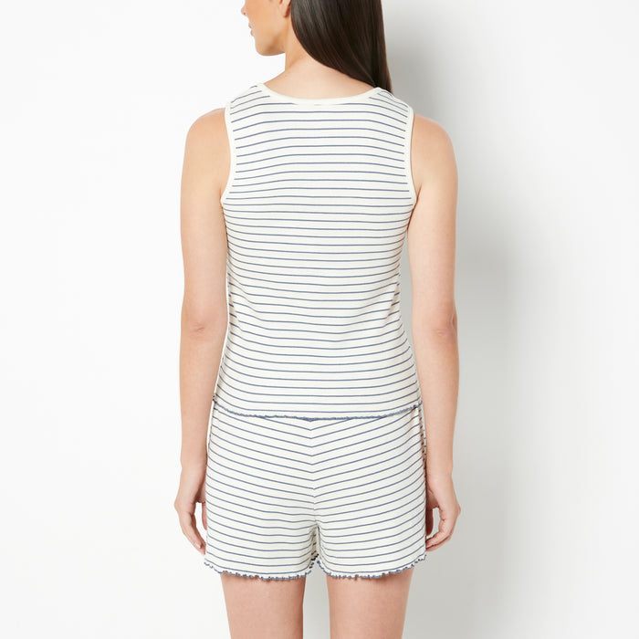 Casual Sleep Tank and Short Set in Unearthed Stripe