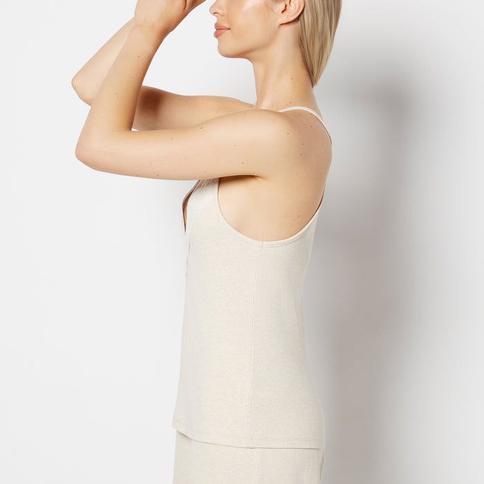 Casual Sleep Tank with Lace Trim in Sheer Bliss