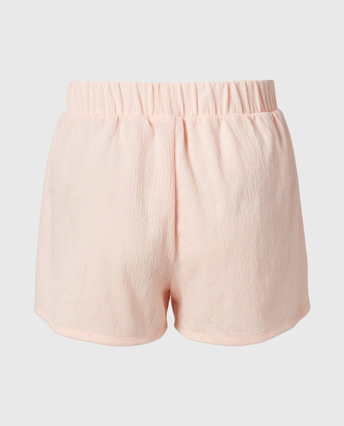 Casual Sleep Textured Knit Boxer Short in Pearl Blush
