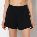 Casual Sleep Textured Knit Boxer Short in Tuxedo Black