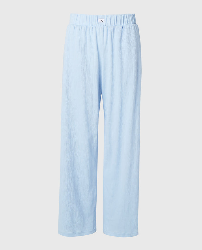 Casual Sleep Textured Knit Pant In Skyway