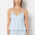 Casual Sleep Textured Knit Tank in Skyway