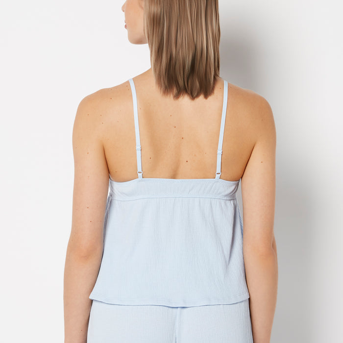 Casual Sleep Textured Knit Tank in Skyway
