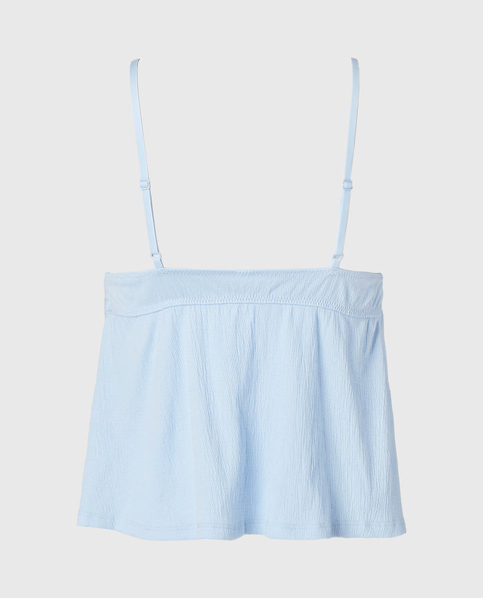 Casual Sleep Textured Knit Tank in Skyway