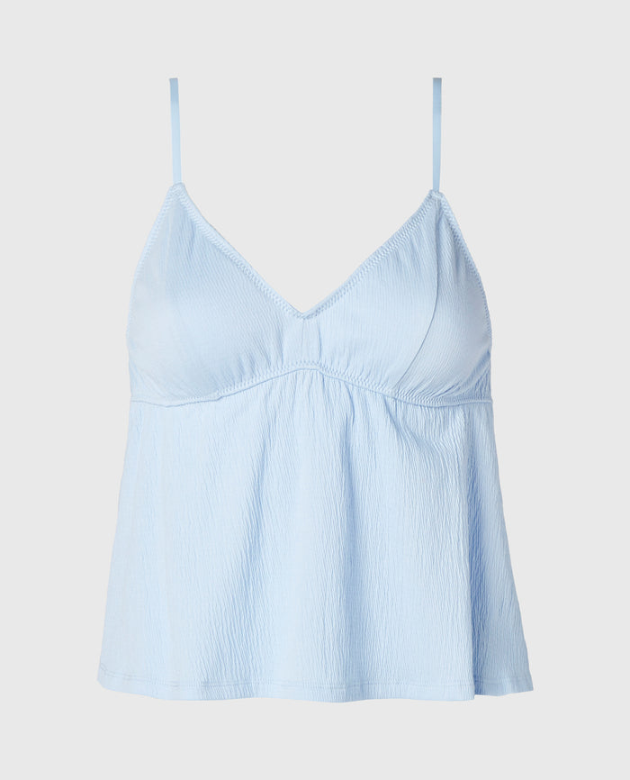 Casual Sleep Textured Knit Tank in Skyway