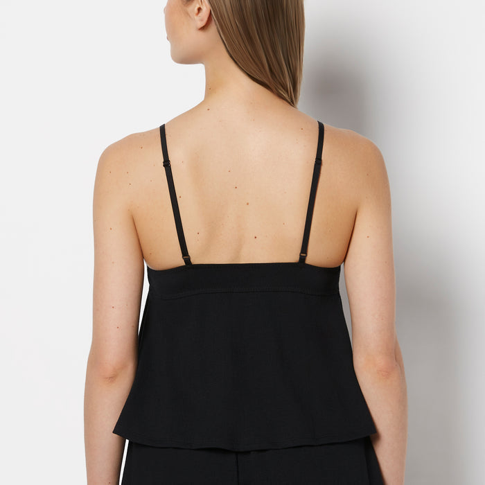 Casual Sleep Textured Knit Tank in Tuxedo Black