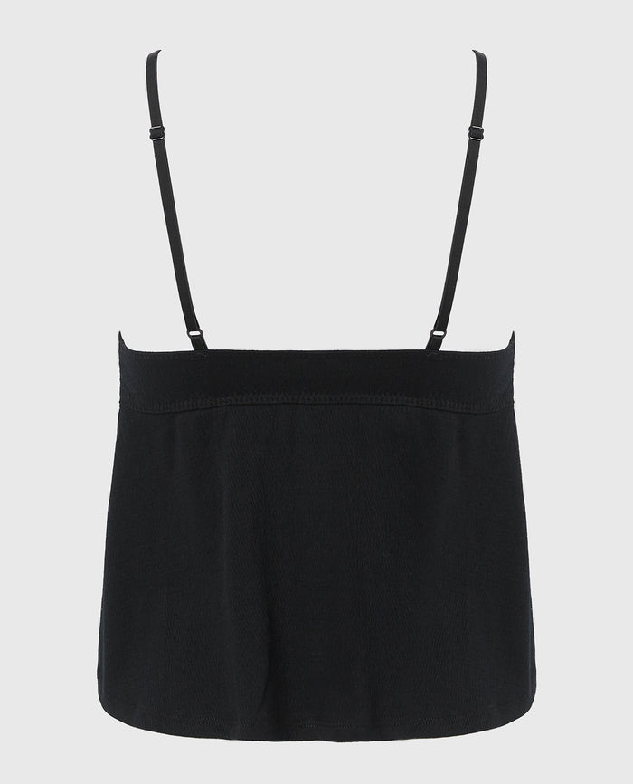 Casual Sleep Textured Knit Tank in Tuxedo Black