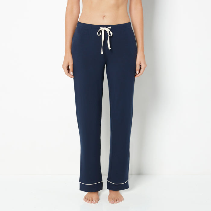 Casual Sleep Wide Leg Pant in Navy Blazer