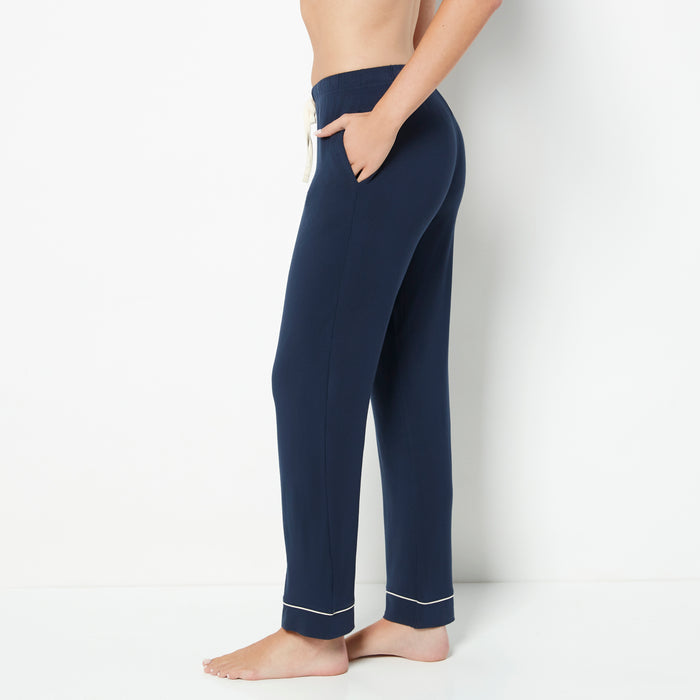 Casual Sleep Wide Leg Pant in Navy Blazer