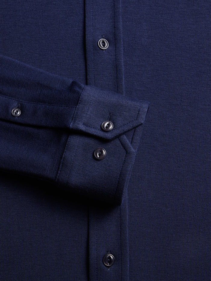 Vintage Indigo Catskill Knit Shirt - Buttoned Cuff & Placket Construction Detail | Greyson Clothiers