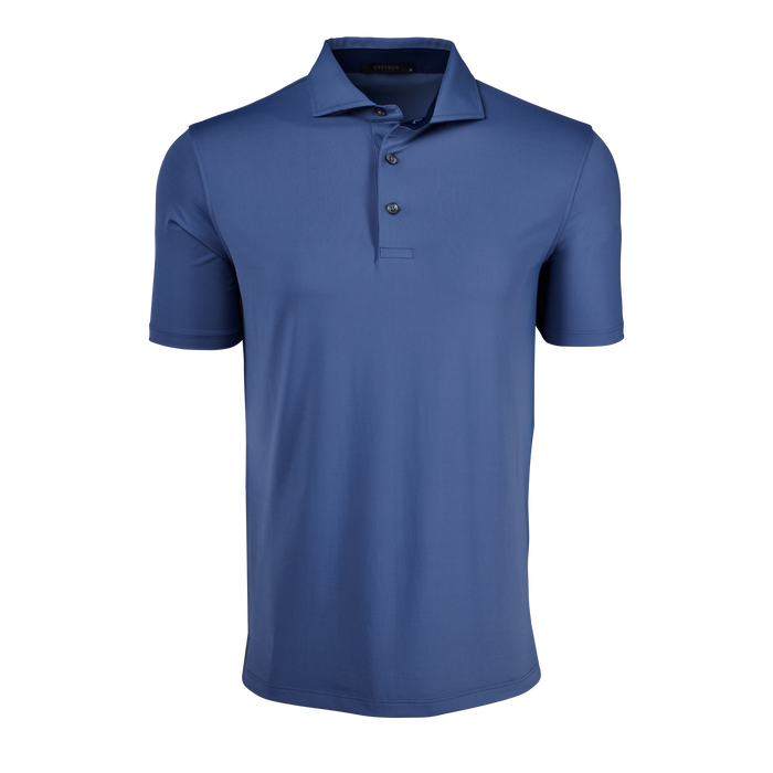 Maltese Blue Greyson Cayuse Short Sleeve Performance Golf Polo - Front View | Greyson Clothiers