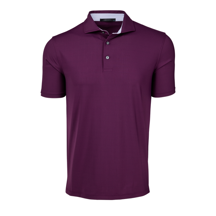 Shepherd Plum Greyson Cayuse Short Sleeve Performance Golf Polo - Front View | Greyson Clothiers