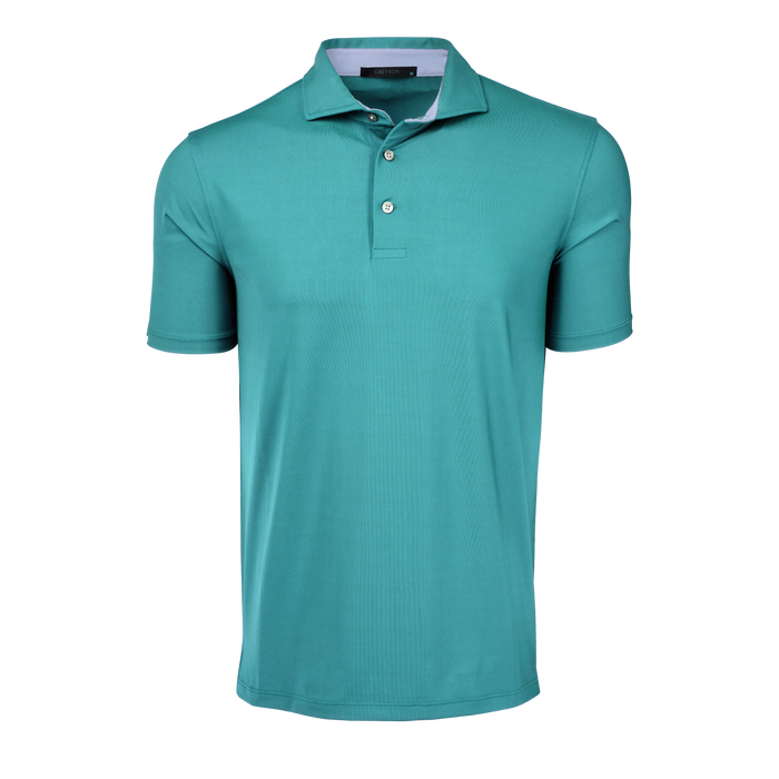 Teal Greyson Cayuse Short Sleeve Nylon Performance Golf Polo - Front View | Greyson Clothiers