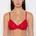 Charmed unlined demi bra in Crimson