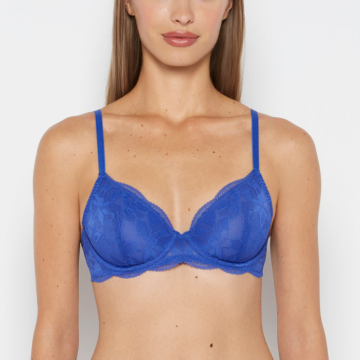 Charmed unlined demi bra in Dazzling Blue