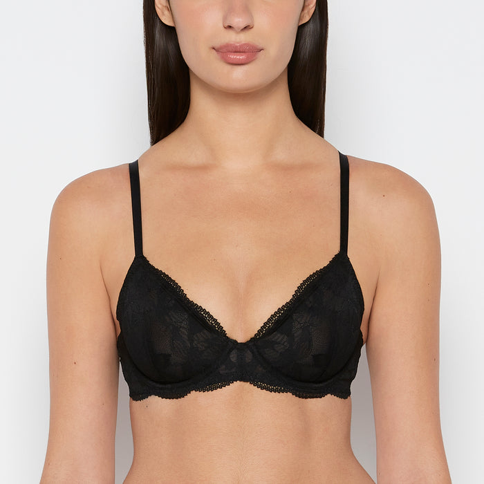 Charmed unlined demi bra in Tuxedo Black