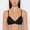 Charmed unlined demi bra in Tuxedo Black