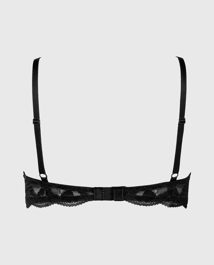 Charmed unlined demi bra in Tuxedo Black