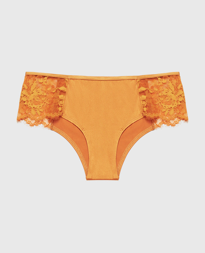 Cheeky Panty With Bewitched Lace Trim in Golden Glow