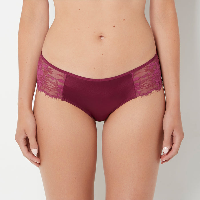 Cheeky Panty With Bewitched Lace Trim in Magenta Purple