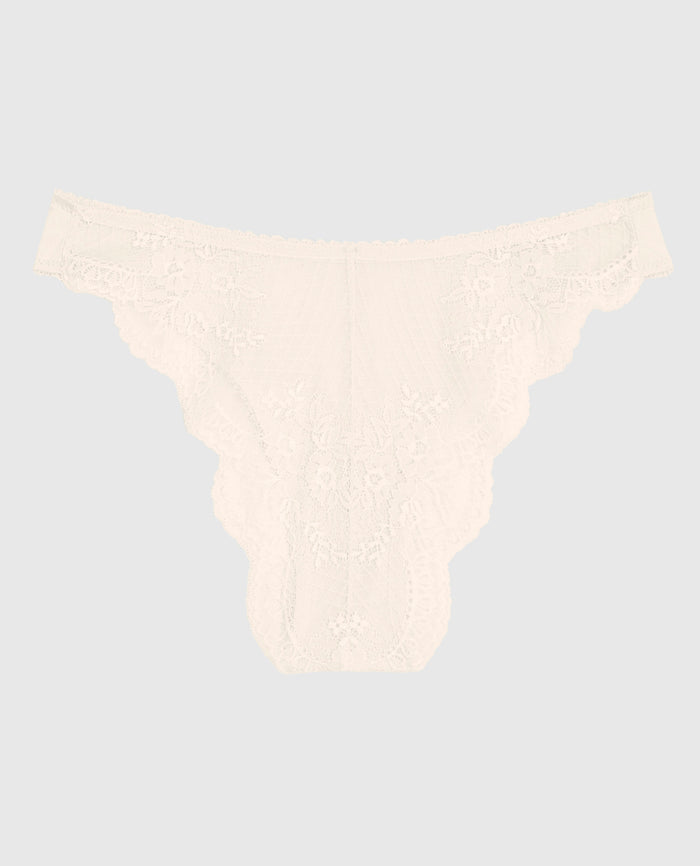 Cheeky Panty with Lace Back in Ivory Dawn