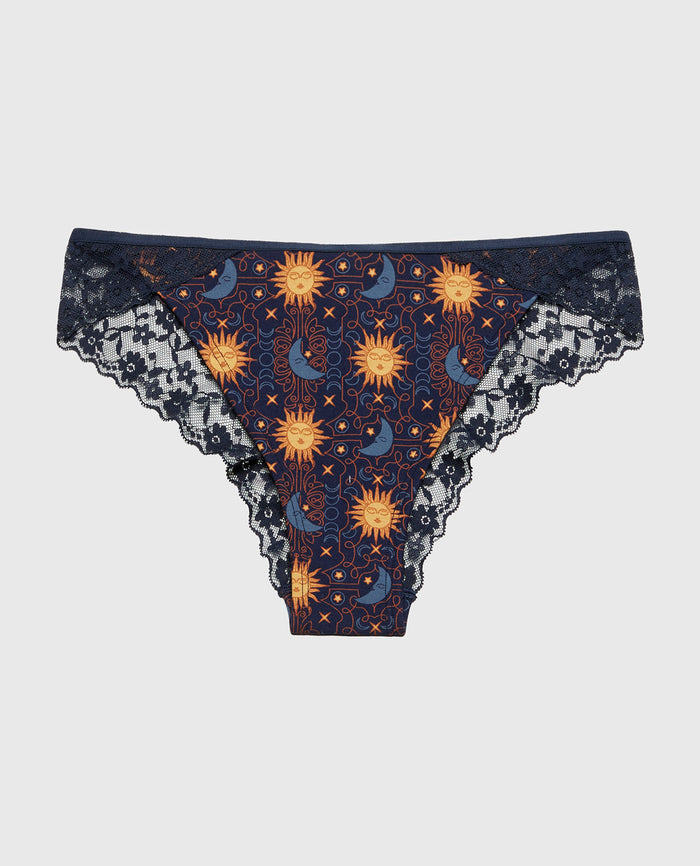 Cheeky Panty With Lace Trim in Celestial Tapestry