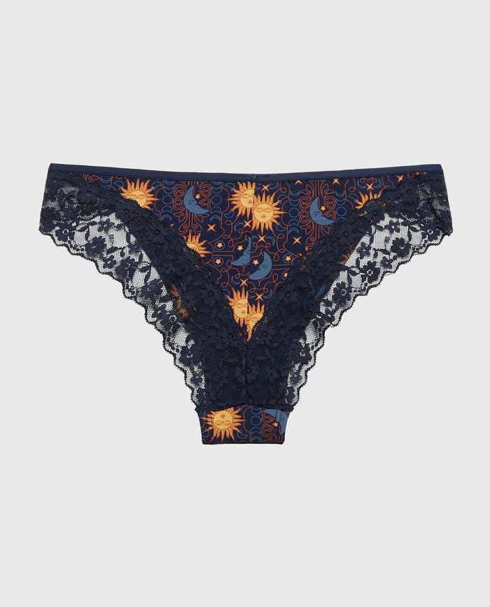 Cheeky Panty With Lace Trim in Celestial Tapestry