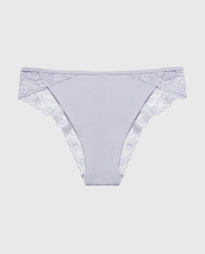 Cheeky Panty With Lace Trim in Cosmic Sky