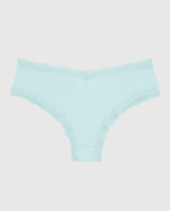 Cheeky Panty with Lace Trim in Vista Blue