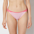 Cheeky Panty With Lace Trim in Wallpaper Stripe