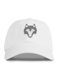Arctic White Chenille Wolf Dad Hat - Front View | Greyson Clothiers