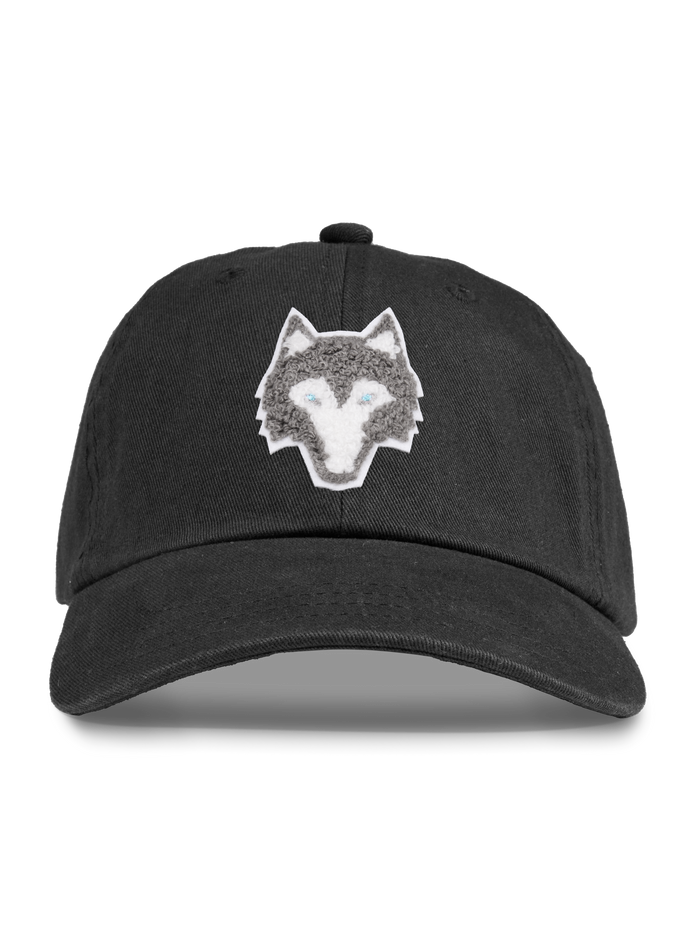 Shepherd Black Chenille Wolf Dad Hat - Front View | Greyson Clothiers