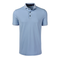 Greyson Clothiers Cherokee Short Sleeve Polo in Cloud Light Blue - Blossom Tipped Collar, Front View | Men's Golf Polo