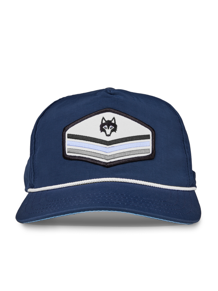 Greyson Clothiers Maltese Chevron Rope Hat - Front View, Wolf Chevron Patch & White Rope Brim | Greyson Clothiers
