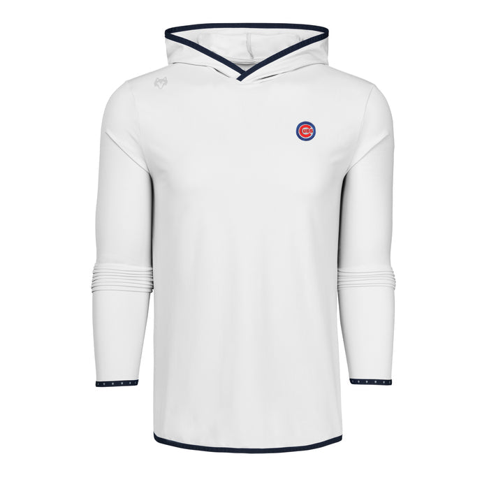Arctic Chicago Cubs Colorado Hoodie - Front View, Cubs Chest Logo & Navy Contrast Trim | Greyson Clothiers