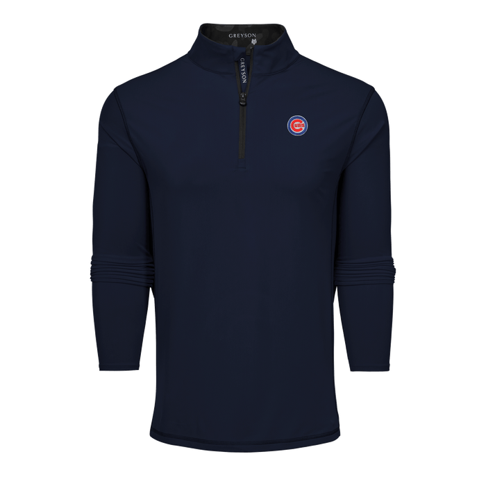 Maltese Blue Chicago Cubs Mock Neck Quarter-Zip - Front View | Greyson Clothiers