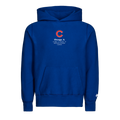 Royal Blue Cotton Chicago Cubs Hoodie - Front View, Cubs Logo & Coordinates | Greyson Clothiers