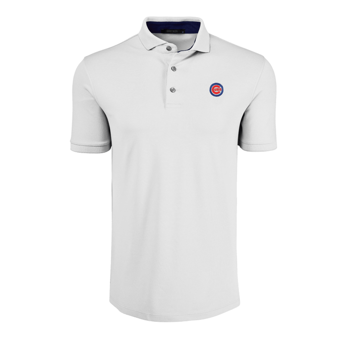 Arctic Chicago Cubs Crowley Performance Golf Polo - Front View, Cubs Logo | Greyson Clothiers